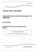 TPS3705 Assignment 50 (SAMPLE PORTFOLIO) 2023 - DUE 30 September 2023