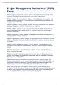 Project Management Professional Questions with complete solution 2023