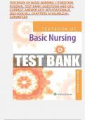 TEXTBOOK OF BASIC NURSING 11TH EDITION ROSDAHL TEST BANK| QUESTIONS AND100% CORRECT ANSWER KEY| WITH RATIONALE 2023-2024)|ALL CHAPTERS AVAILABLE|A+ GURANTEED