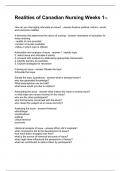 Realities of Canadian Nursing Weeks 1-5