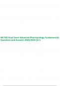 NR 565 Final Exam Advanced Pharmacology Fundamentals Questions and Answers 2023/2024 (A+). 