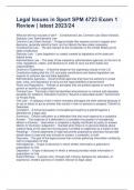 Legal Issues in Sport SPM 4723 Exam 1 Review &vert; latest 2023&sol;24