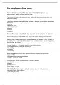 Nursing Issues final exam
