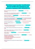ServSafe Food Handler Certification Actual EXAM with Questions and Answers Updated 2023 GRADED A&plus;