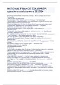 NATIONAL FINANCE EXAM PREP &vert; questions and answers 2023&sol;24