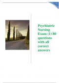 Psychiatric Nursing Exam 1( 80 questions with all correct answers) Download for an A+