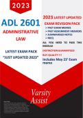 ADL2601 - "2023" Exam Pack(This is the latest pack for OCT 2023 Exam) May 2023 exam answers also included (Searchable doc