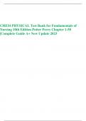 CHEM PHYSICAL Test Bank for Fundamentals of Nursing 10th Edition Potter Perry Chapter 1-50 &vert;Complete Guide A&plus; New Update 2023