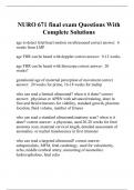 NURO 671 final exam Questions With Complete Solutions