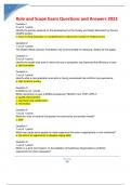 Role and Scope Exam Questions and Answers 2023