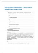 Nursing Home Administration &ndash; Diseases Exam Questions and Answers 2023