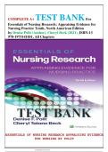 Complete A+ TEST BANK For Essentials of Nursing Research: Appraising Evidence for Nursing Practice Tenth, North American Edition by Denise Polit (Author), Cheryl Beck (2021), ISBN-13 978-1975141851, All Chapters