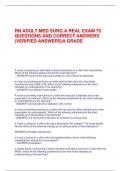  RN ADULT MED SURG A REAL EXAM 75 QUESTIONS AND CORRECT ANSWERS &lpar;VERIFIED ANSWERS&rpar;A GRADE 