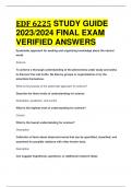 EDF 6225 STUDY GUIDE  2023&sol;2024 FINAL EXAM  VERIFIED ANSWERS