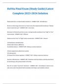 DaVita Final Exam (Study Guide) Latest Complete 2023-2024 Solution