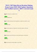 WGU C207 Data-Driven Decision-Making Exam (Latest 2023/ 2024 Update) Questions and Verified Answers- 100% Correct| Grade A
