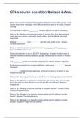 CPLs course operation Quizzes & Ans&period;&period;