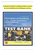 TEST BANK & Solution Manual For Principles of Auditing and Other Assurance Services 22nd Edition by Ray Whittington, Kurt Pany, All Chapters Complete, Newest Version