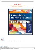 TEST   BANK Essentials for Nursing Practice 9th Edition Potter Perry GRADED A+ 