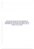 TEST BANK FOR ADVANCED ASSESSMENT&colon; INTERPRETING FINDINGS AND FORMULATING DIFFERENTIAL DIAGNOSES 5th Edition&comma; Mary Jo Goolsby&comma; Laurie Grubbs