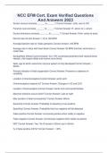 NCC EFM Cert&period; Exam Verified Questions And Answers 2023