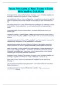 Texas Principles of Real Estate 1 Exam With Verified Solutions