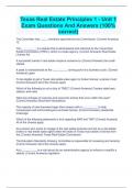 Texas Real Estate Principles 1 - Unit 1 Exam Questions And Answers &lpar;100&percnt; correct&rpar;