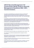 USCG Records Management 101 Course Exam (Study Guide to Records Management) Questions With 100% Correct Answers.