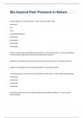 Bio beyond&colon; Peer Pressure in Nature exam questions and verified correct answers 2023