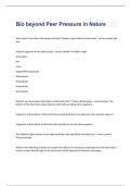 Bio beyond&colon; Peer Pressure in Nature exam questions with complete correct answers 2023