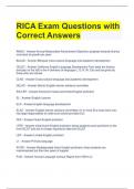 RICA Exam Questions with Correct Answers 