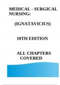 TEST BANK FOR MEDICAL-SURGICAL NURSING IGNATAVICIUS , 10TH EDITION (ALL CHAPTERS COVERED)