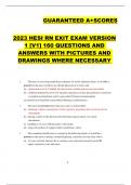 2023 HESI RN EXIT EXAM VERSION 1 [V1] 160 QUESTIONS AND ANSWERS WITH PICTURES AND DRAWINGS WHERE NECESSARY 