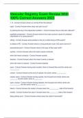  Vascular Registry Exam Review With 100&percnt; Correct Answers 2023