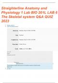 Straighterline Anatomy and Physiology 1 Lab BIO201L Lab 6 The Skeletal System Q&A Quiz 2023