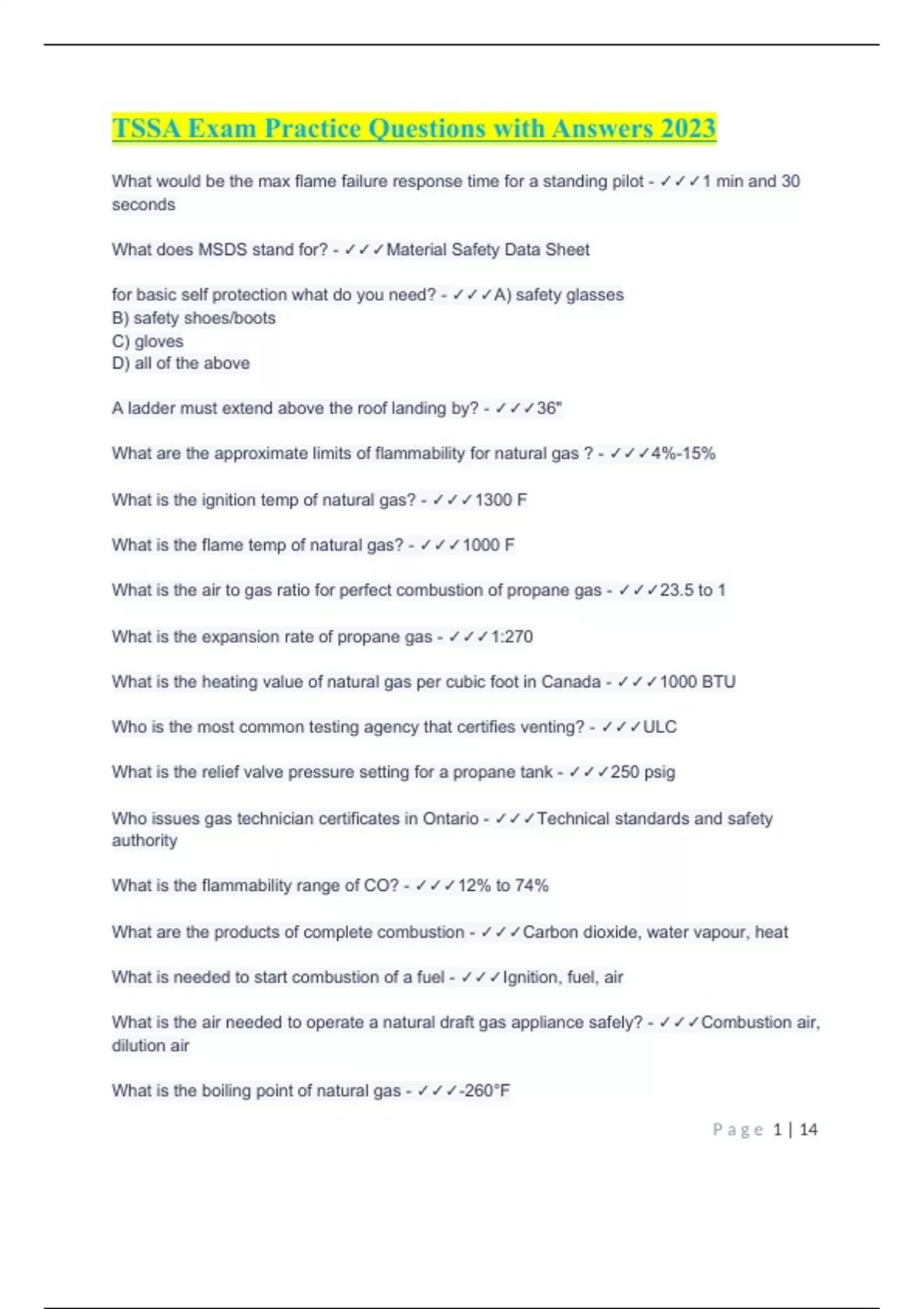 Tssa Testing TSSA Exam Practice Questions with Answers 2023 - TSSA - Stuvia US