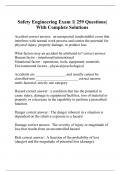 Safety Engineering Exam 1&vert; 259 Questions&vert; With Complete Solutions