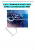 Criminal Behavior: A Psychological Approach 11th Edition Test Bank