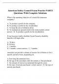 American Safety Council Exam Practice PART2 Questions With Complete Solutions