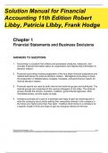 Solution Manual for Financial Accounting 11th Edition Robert Libby, Patricia Libby, Frank Hodge