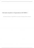 Information Systems in Organizations (IFSM 300)  |Information Systems in Organizations 300. Quiz 1 for week 1,  Graded A+