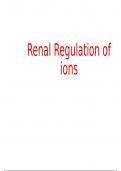 Renal Regulation of ions