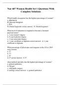 Nur 607 Women Health Set 1 Questions With Complete Solutions