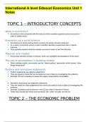 Summary International A level Edexcel Economics Unit 1 Notes