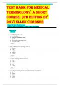 TEST BANK FOR MEDICAL TERMINOLOGY: A SHORT COURSE, 9TH EDITION BY DAVI ELLEN CHABNER