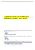  Chapter 15&colon; Nursing care of Older Adults questions and answers 100&percnt; verified&period;