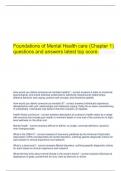  Foundations of Mental Health care (Chapter 1) questions and answers latest top score.