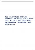 2023-U.S.=FORCES-DRIVERSTRAINING-PROGRAM FOR EUROPE FINAL EXAM 2 QUESTIONS AND 100% CORRECT ANSWERS, Latest 2023 Rated A+