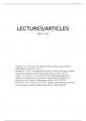 Summary Lectures, Articles & Book PRO3