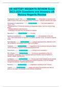 US HISTORY REGENTS REVIEW Exam 2023-2024 Questions and Answers US History Regents Review